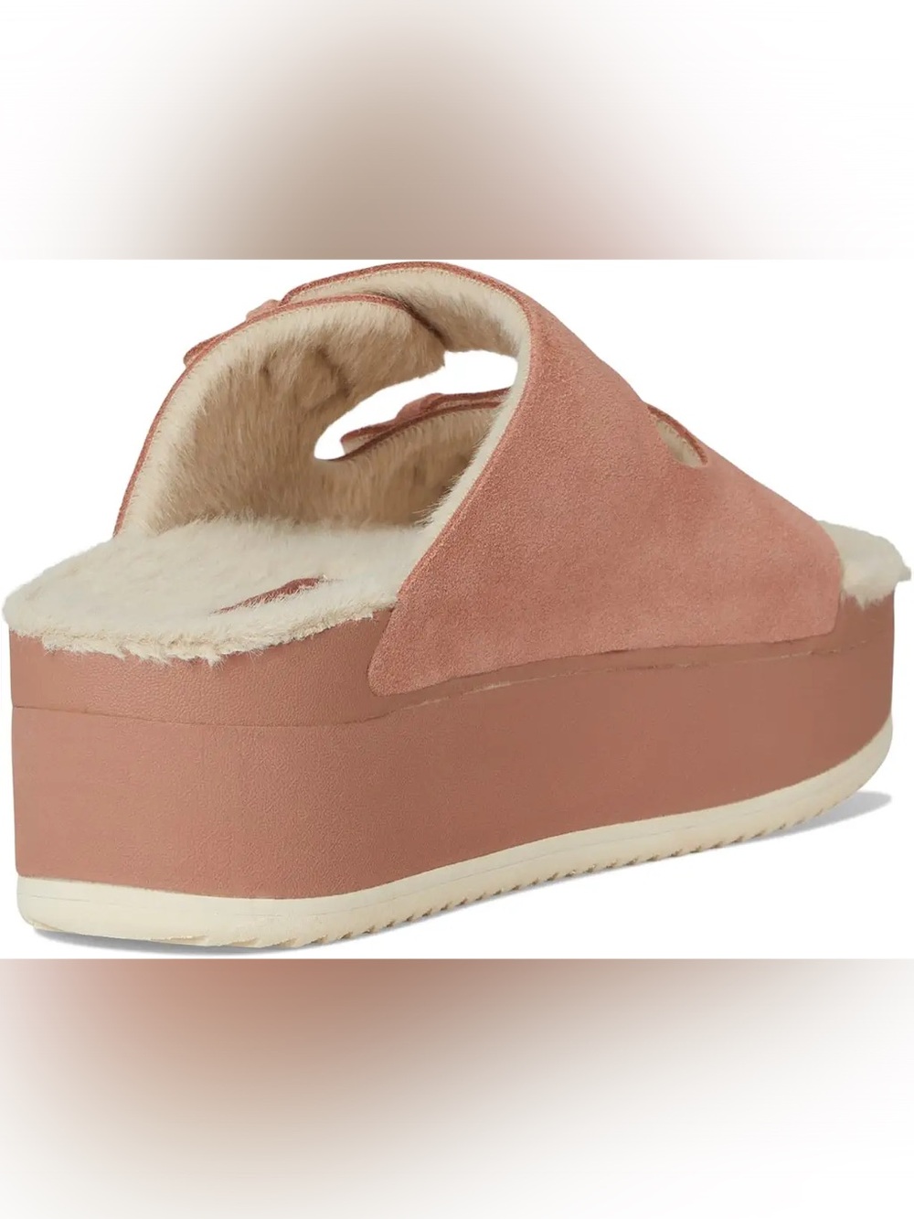 REEF OKAI CIARA SUEDE PLATFORM SANDALS IN CORK PINK 7 - Picture 4 of 10